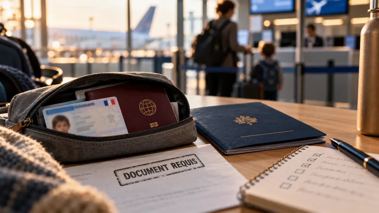Livret de famille pour voyager en Europe, documents requis visibles (passeport et carte d’identité)